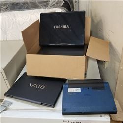 BOX OF LAPTOPS UNTESTED/PARTS ONLY