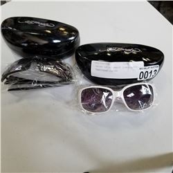 2 PAIRS OF ED HARDY SUNGLASSES - UNAUTHENTICATED