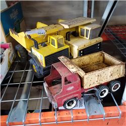 2 TONKA DUMP TRUCKS AND OTHER TOY TRUCK