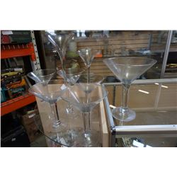 LOT OF LARGE MARTINI GLASSES