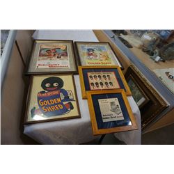 LOT OF 1930s FRAMED BLACK AMERICANA ADVERTISEMENTS