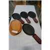 Image 1 : CAST IRON SKILLETS AND WOOD HOT PLATES