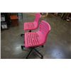 Image 2 : 3 PINK ROLLING OFFICE CHAIRS