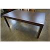 Image 1 : MODERN BROWN IKEA DINING TABLE WITH 2 EXTENSIONS AND HIDDEN EXTENSION STORAGE
