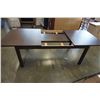 Image 2 : MODERN BROWN IKEA DINING TABLE WITH 2 EXTENSIONS AND HIDDEN EXTENSION STORAGE