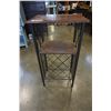 Image 1 : METAL AND WOOD WINE RACK END TABLE