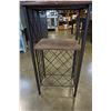 Image 2 : METAL AND WOOD WINE RACK END TABLE