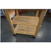 Image 2 : PINE BUTCHER BLOCK ROLLING CART ON WHEELS