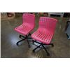 Image 2 : 2 PINK ROLLING OFFICE CHAIRS