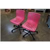 Image 2 : 2 PINK ROLLING OFFICE CHAIRS