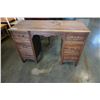 Image 1 : ANTIQUE DOVETAIL DOUBLE PEDESTAL 6 DRAWER DESK
