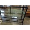 Image 2 : 3 TIERED BLACK METAL DECORATIVE DISPLAY CABINET W/ GLASS SHELVES