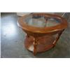 Image 1 : OAK GLASSTOP OVAL ENDTABLE
