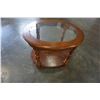 Image 2 : OAK GLASSTOP OVAL ENDTABLE