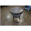 Image 1 : INDUSTRIAL WOOD AND METAL ROUND 2 TIER END TABLE