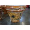 Image 2 : 2 LARGE HANDMADE CERAMIC PLANTERS MADE IN MEXICO