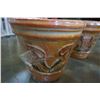Image 2 : 2 LARGE HANDMADE CERAMIC PLANTERS MADE IN MEXICO