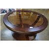 Image 2 : MODERN ROUND BEVELLED GLASS INSERT COFFEE TABLE