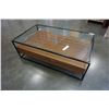 Image 3 : GLASSTOP COFFEE TABLE W/ 2 DRAWER STORAGE