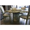 Image 8 : ITALIAN MARBLE TABLE W/ TIERED CENTER AND 4 CHAIRS SURFACE - EPOXY DAMAGE