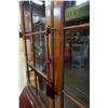 Image 2 : 4 DRAWER MAHOGANY DROP FRONT DESK W/ 2 DOOR DISPLAY TOP