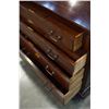 Image 8 : 4 DRAWER MAHOGANY DROP FRONT DESK W/ 2 DOOR DISPLAY TOP