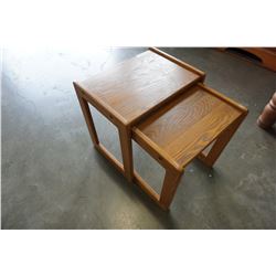 2 OAK NESTING END TABLES