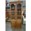 Image 1 : PALLISER OAK GLASS DOOR DISPLAY CABINET