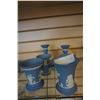 Image 1 : 2 PAIRS OF WEDGEWOOD POSEY VASES AND PAIR OF CANDLESTICKS MADE IN ENGLAND