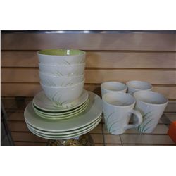 4 PLACE SETTING, SEARS HOME PLATES, BOWLS AND MUGS