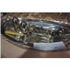 Image 2 : SILVER PLATE TRAY, SALT AND PEPPER, SPOONS AND FORKS, VINTAGE PORTRAIT, AND DOME GLASS ART