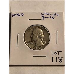 1958 D Franklin Silver Half Dollar Nice Early US Coin
