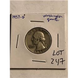 1957 D Washington Silver Quarter Nice Early US Coin