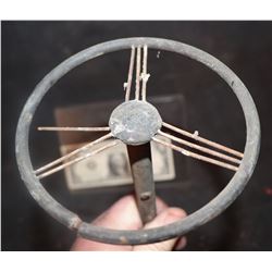 ZZ-CLEARANCE MINIATURE ANTIQUE CAR STEERING WHEEL WITH COLUMN 2