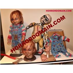 SEED OF CHUCKY SCREEN MATCHED HERO ANIMATRONIC & ARMATURED PUPPETS W/ HEART OF DAMBALA AXE ETC