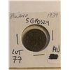 Image 1 : Nice 1939 Poland 5 Groszy in AU High Grade