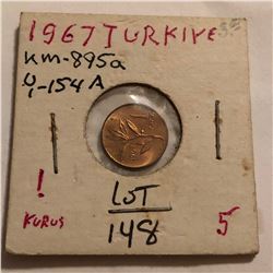 1967 Turkey 5 Kurus in MS High Grade