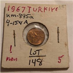 1967 Turkey 5 Kurus in MS High Grade