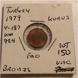 1979 Turkey Kurus in Uncirculated Grade