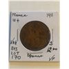 Image 1 : 1911 France Large 10 Cents Very Fine Grade Coin KM 843