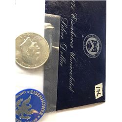 1971 S UNC US Mint Silver Eidenhower Dollar in Original Package