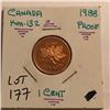 Image 1 : 1988 Canada PROOF 1 Cent Nice Coin