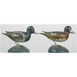 GREAT EARLY pair of miniature bluebills by A. E. 