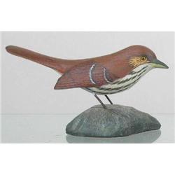 Miniature Thrasher with drop wing carving  by Jes