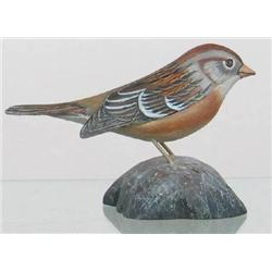 Miniature Field Sparrow with drop carved wings by