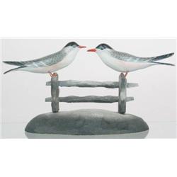 Extremely rare pair of miniature common terns by 