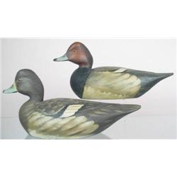 Pair of redhead decoys made and painted in the st