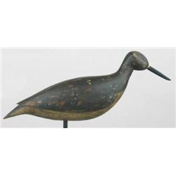 Yellowlegs decoy from NJ with carved wing outline