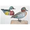 Image 1 : Lot of two carvings. Miniature wood duck drake de