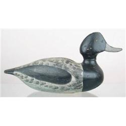 Bluebill drake decoy by James Look, West Tisbury,